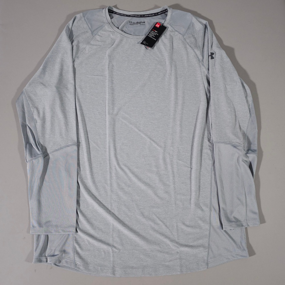 Under Armour Shirt Mens 3XLT Gray HeatGear Fitted Long Sleeve 1306431-011
